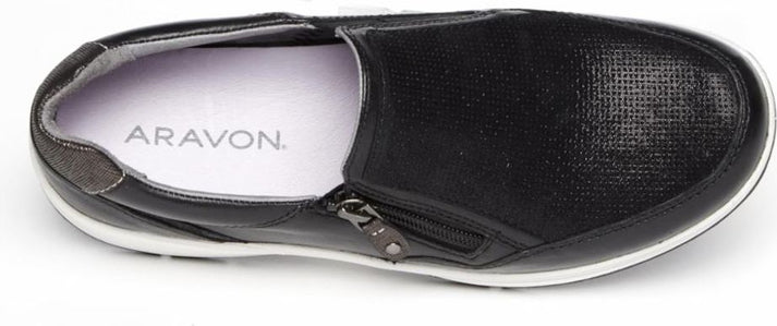 Aravon Shoes Pyper Side Zip Black - Extra Wide