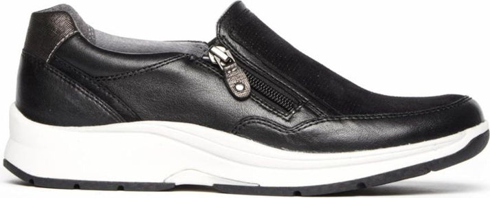 Aravon Shoes Pyper Side Zip Black - Narrow
