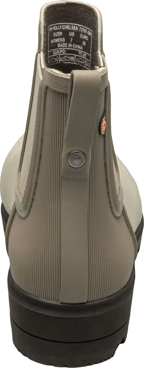 Back view of a low-profile boot with elastic goring and a pull tab.