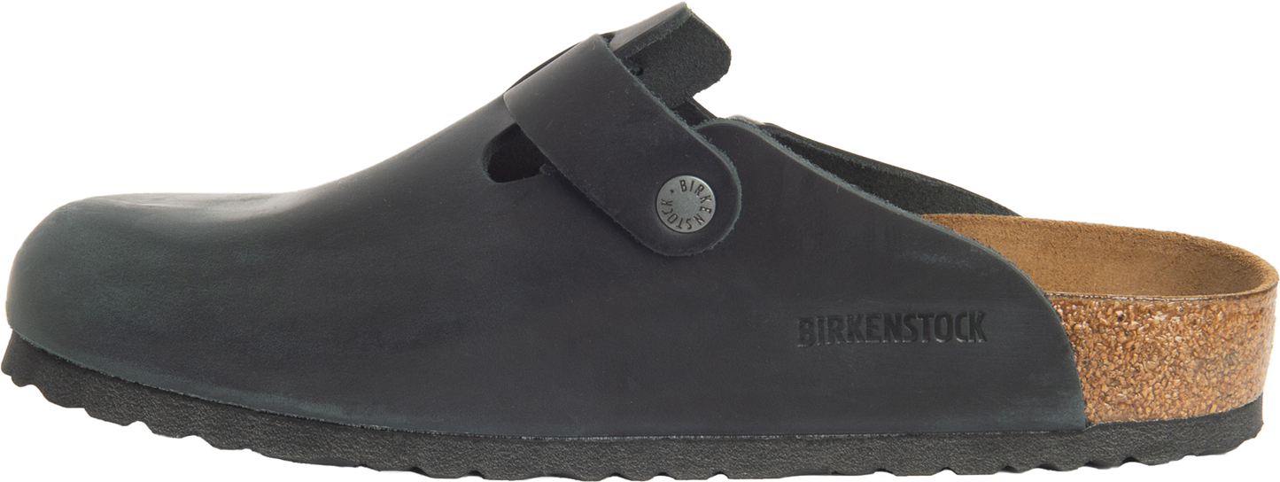 Birkenstock Clogs Boston Oiled Leather Black - Regular Fit