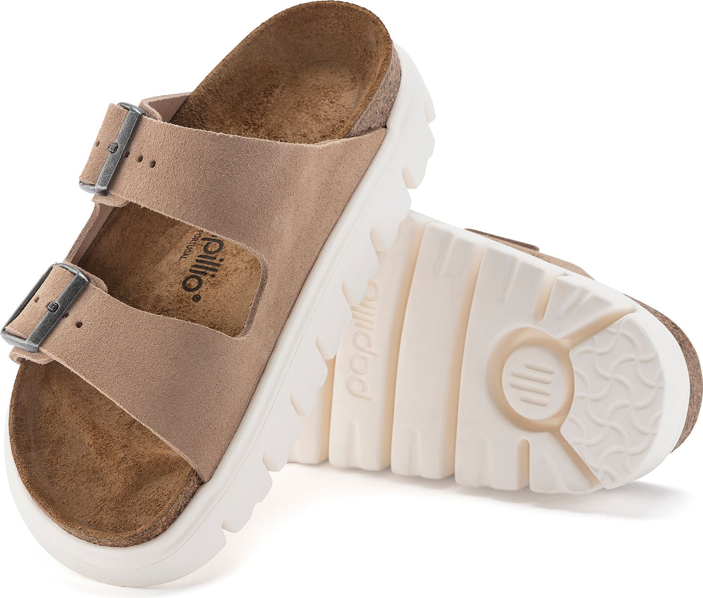 Birkenstock Sandals Arizona Chunky Beige Suede - Narrow