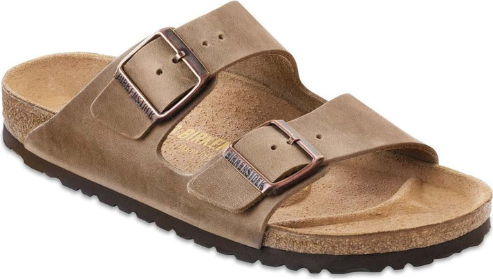 arizona oiled leather - tobacco brown Birkenstock Soft Footbed / 45 Birkenstock uses sturdy leather with a thickness of 2.8 to 3.2 millimeters as upper material. Birkenstock Women's Open-Back, Brown Tabacco