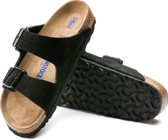 Birkenstock Sandals Arizona Soft Footbed Black Suede - Regular Fit