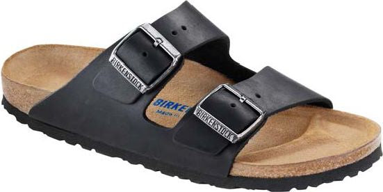 Birkenstock Sandals Arizona Soft Footbed Oiled Leather Black - Narrow