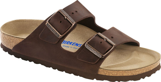 Birkenstock Sandals Arizona Soft Footbed Oiled Leather Habana - Narrow