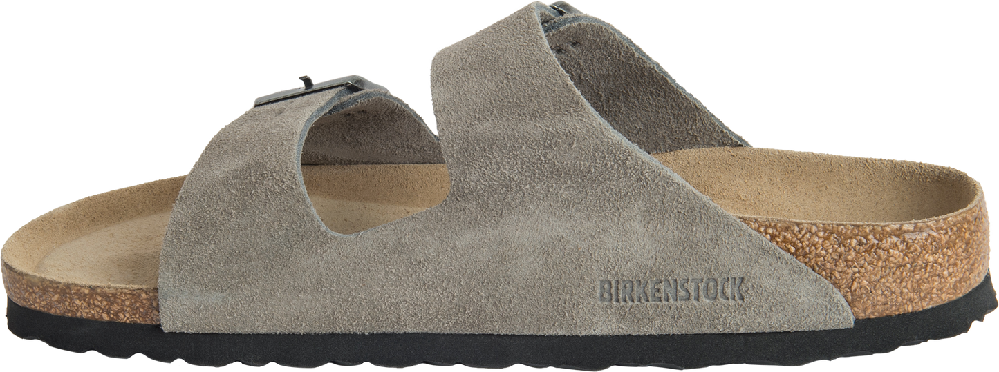 Birkenstock Sandals Arizona Soft Footbed Suede Stone Coin - Narrow