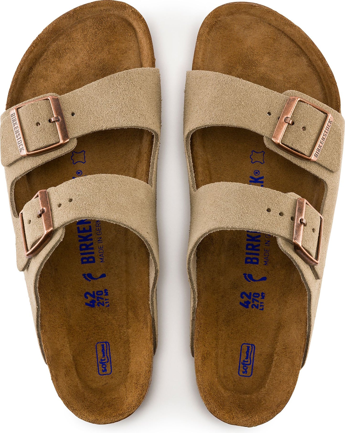 Birkenstock Sandals Arizona Soft Footbed Taupe Suede - Regular