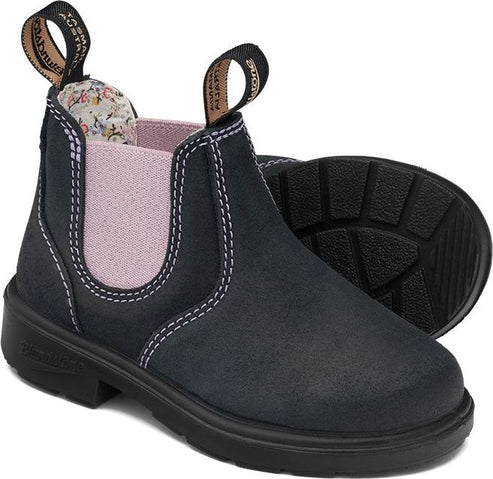 Blundstone Boots Blundstone 2195 - Kids Suede Navy With Pale Pink Elastic