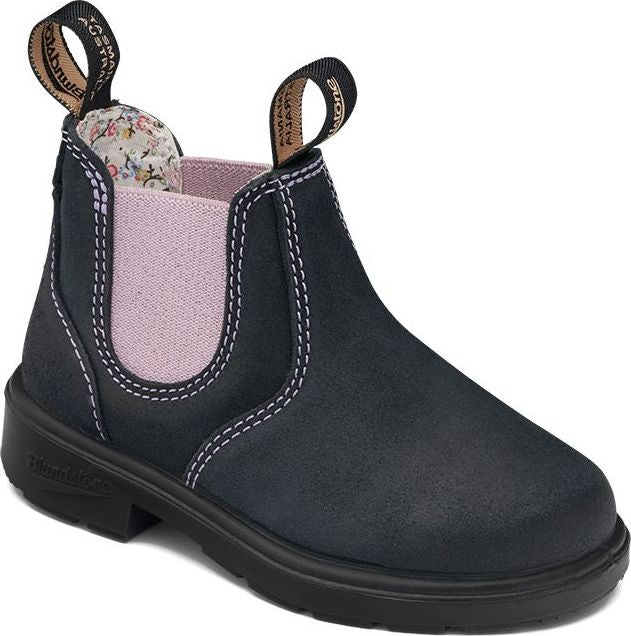 Blundstone Boots Blundstone 2195 - Kids Suede Navy With Pale Pink Elastic