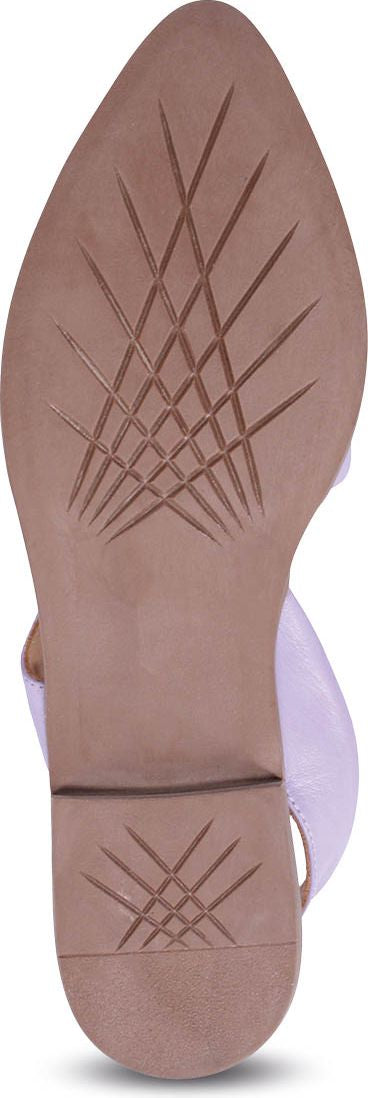 sole of a sandal with light-colored straps