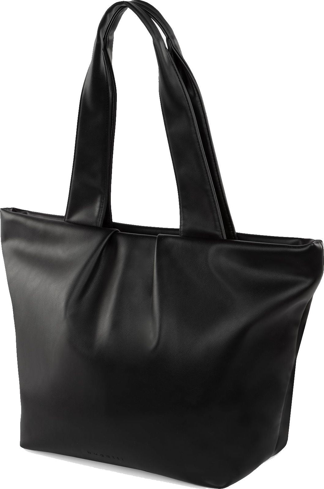 Black tote bag with dual shoulder straps.