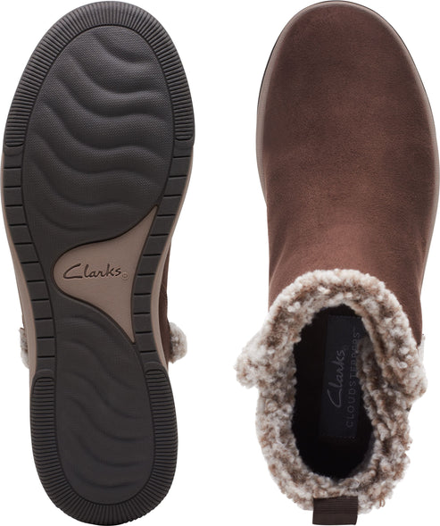 Clarks Boots Breeze Fur Dark Brown Leather