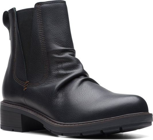 Clarks Boots Hearth Rose Black Leather