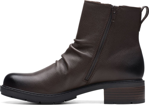 Clarks Boots Hearth Rose Dark Brown Leather