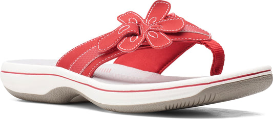 Red sandal with flower.