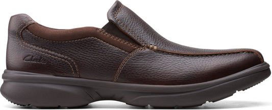 A brown slip-on shoe.