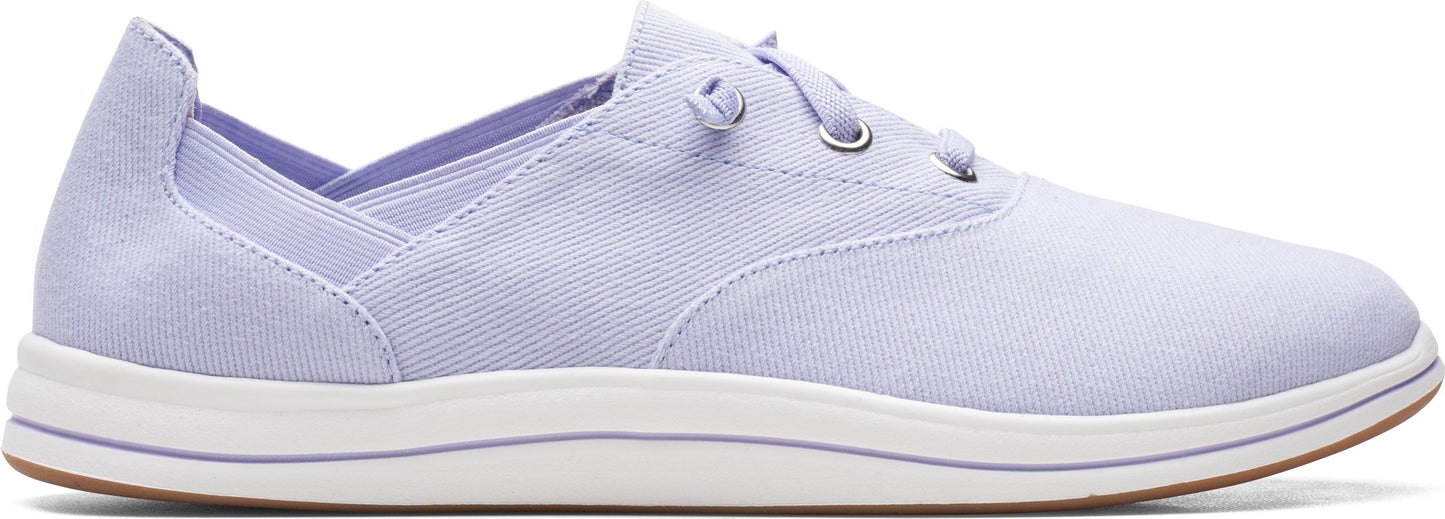 Lavender slip-on sneaker with white sole.