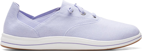 Lavender slip-on sneaker with white sole.