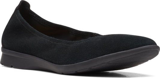 A black slip-on shoe.