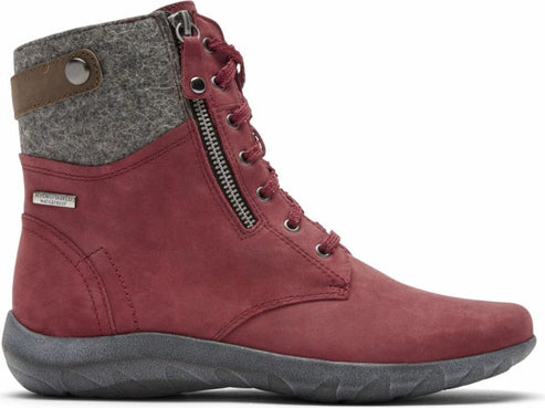 Cobb Hill Boots Amalie Lace Boot Waterproof Red - Wide