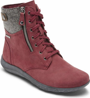 Cobb Hill Boots Amalie Lace Boot Waterproof Red - Wide