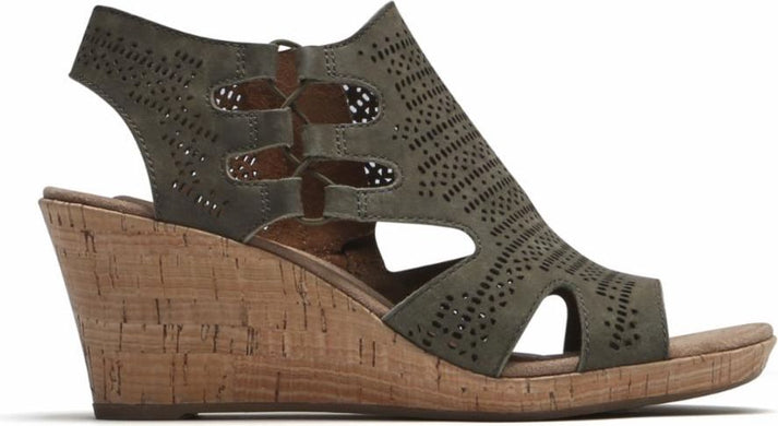 Cobb Hill Sandals Janna Perforated Sandal Green - Wide