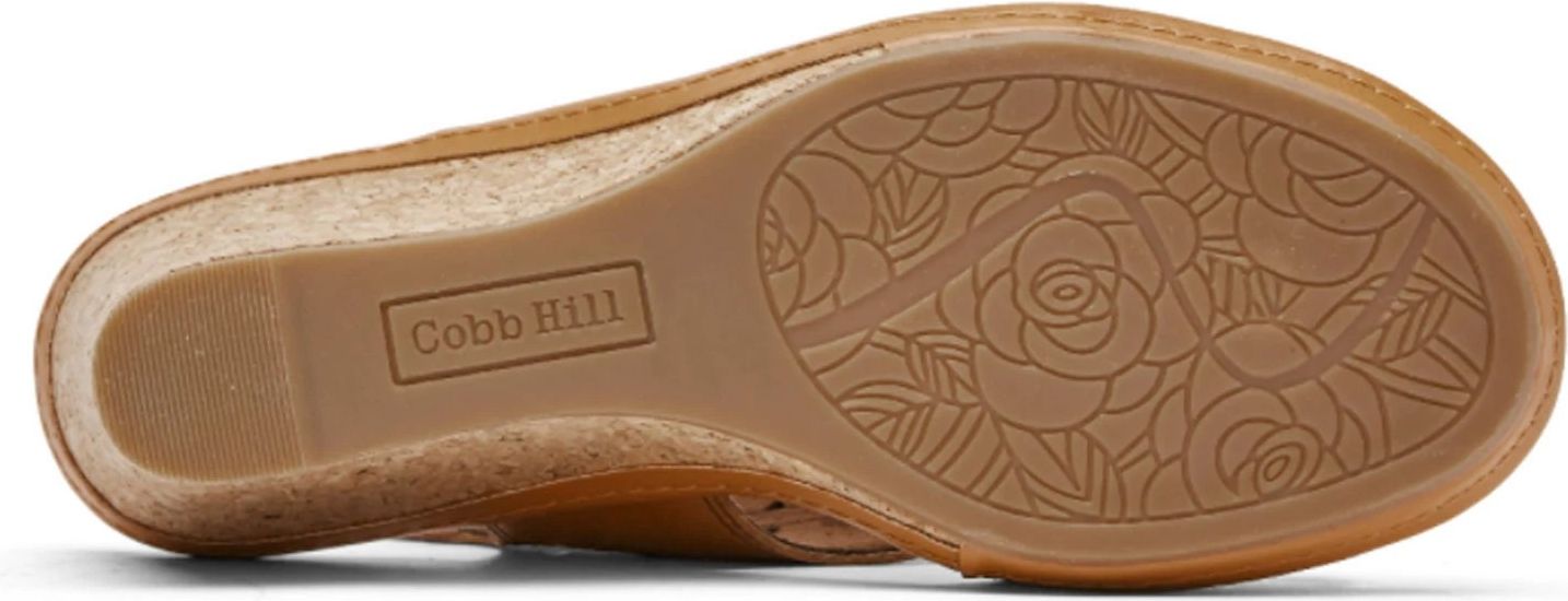 Sole of a shoe with a decorative rose pattern.