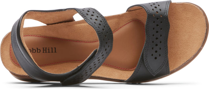 Cobb Hill Sandals May Wave Strap Black