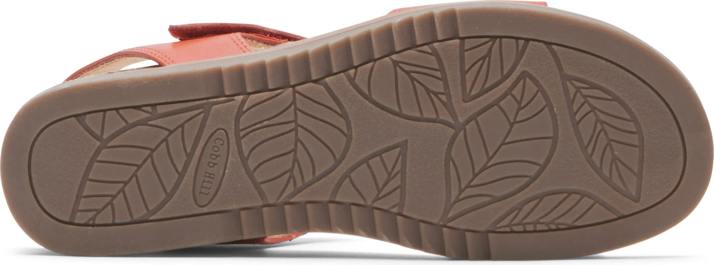 Sole of sandal with leaf pattern.