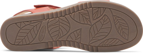 Sole of sandal with leaf pattern.