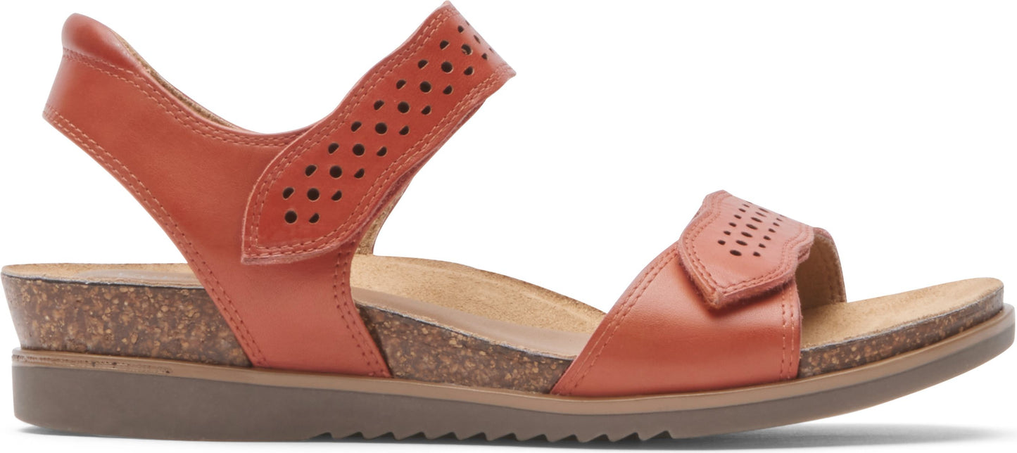 Cobb Hill Sandals May Wave Strap Red Ochre