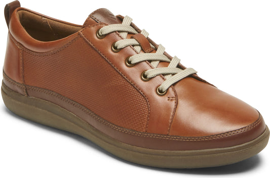 A brown leather casual sneaker with tan laces.