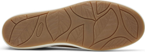 A shoe outsole featuring a leaf-like pattern.
