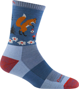 Wool sock with a fox carrying a lantern design.