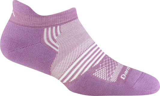 Low-cut lilac sock with white details.