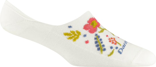 White sock with floral design.