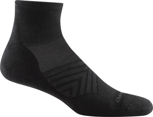 Black ankle sock with chevron pattern.