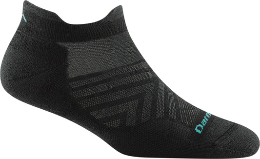 Black sock with chevron design and low cut.