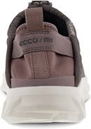 A pair of sneakers with a gray heel tab, and "ECCO / MX" printed on the tab.