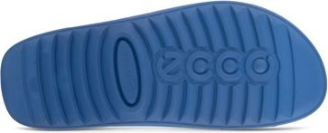 A blue patterned rubber sole.