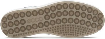 The outsole of a shoe is visible. It has a pattern of many circles.