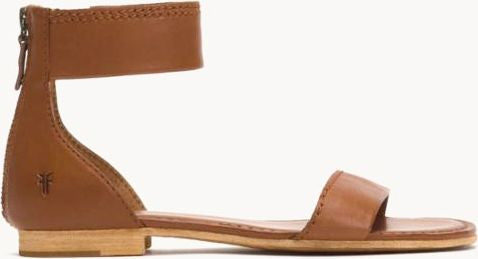 Frye Sandals Carson Ankle Zip Brown