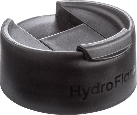 Black lid with opening for a flask; "Hydro Flask" in black on the side.