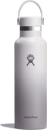 A white hydro flask with a handle and the Hydro Flask logo.
