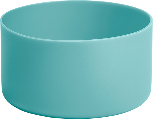 Teal silicone boot protector for water bottles.