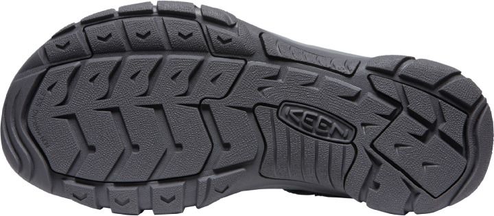 The sole of a KEEN shoe, showing its tread pattern.