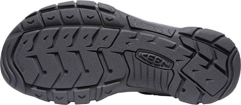 The sole of a KEEN shoe, showing its tread pattern.