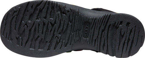 A black shoe sole with a textured tread pattern and the KEEN logo.