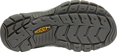 Gray shoe sole with lug pattern and visible 'KEEN' logo.
