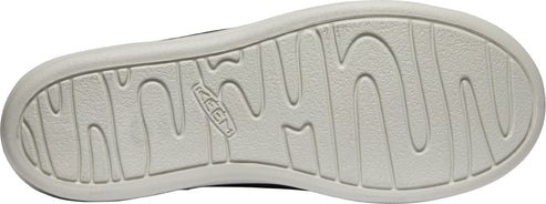 The bottom of a shoe with a wavy pattern and a KEEN logo.